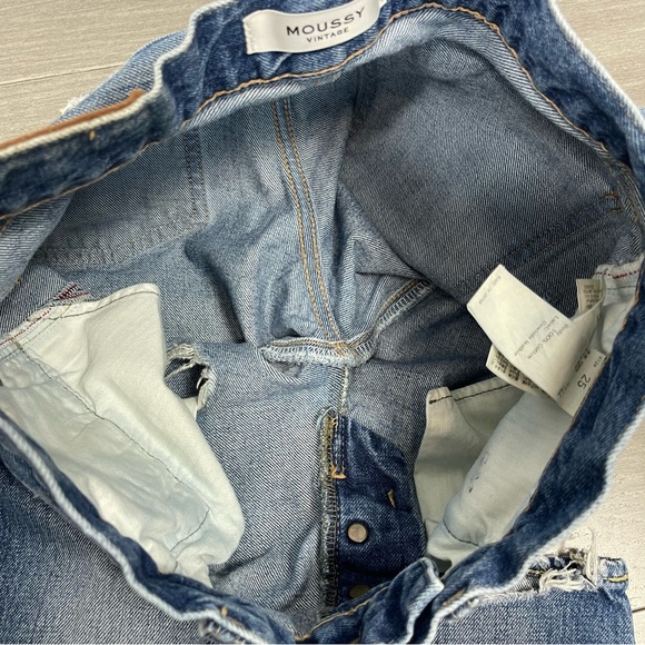Moussy Vintage Ideal Tapered Jeans in Blue Size 25 Distressed Japanese Denim - Picture 13 of 16